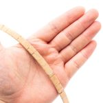 Natural with sliver 10mm flat cork cord Cor-200(10meters)