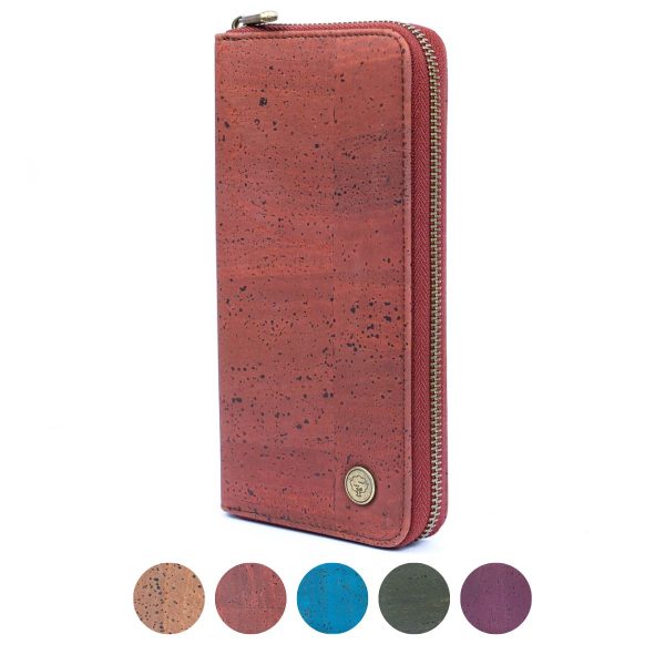 Elegant Cork Women's Zipper Wallet - Pure Color Collection BAG-2342