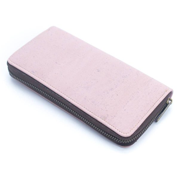 Solid color cork  women card zipper vegan wallet BAGP-245