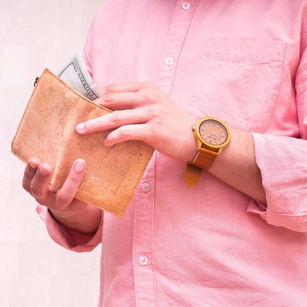 Classic Brown Cork Bifold wallet- BAG-2072