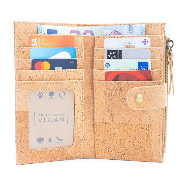 Color and Gold Cork Card Holder Women's Natural Cork Wallet BAG-2203