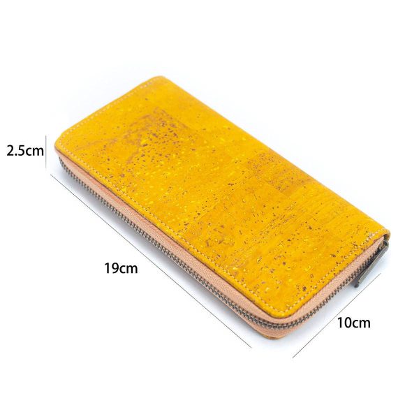 Solid color cork  women card zipper vegan wallet BAGP-245