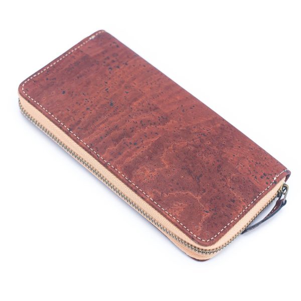 Solid color cork  women card zipper vegan wallet BAGP-190