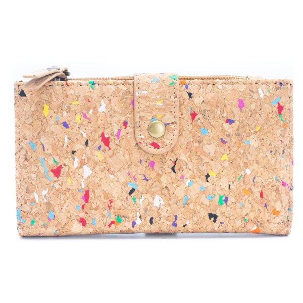 Color and Gold Cork Card Holder Women's Natural Cork Wallet BAG-2203