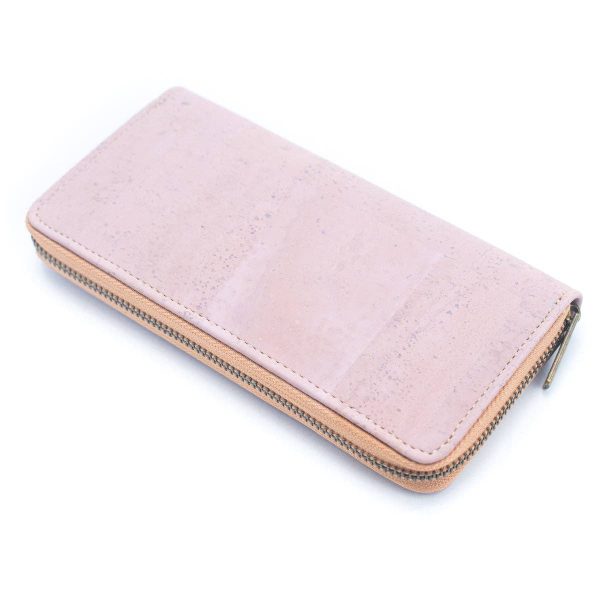 Solid color cork  women card zipper vegan wallet BAGP-245