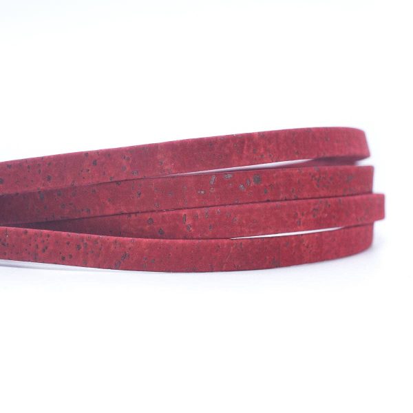 Wine Red 10mm flat cork cord COR-533 (10meters)