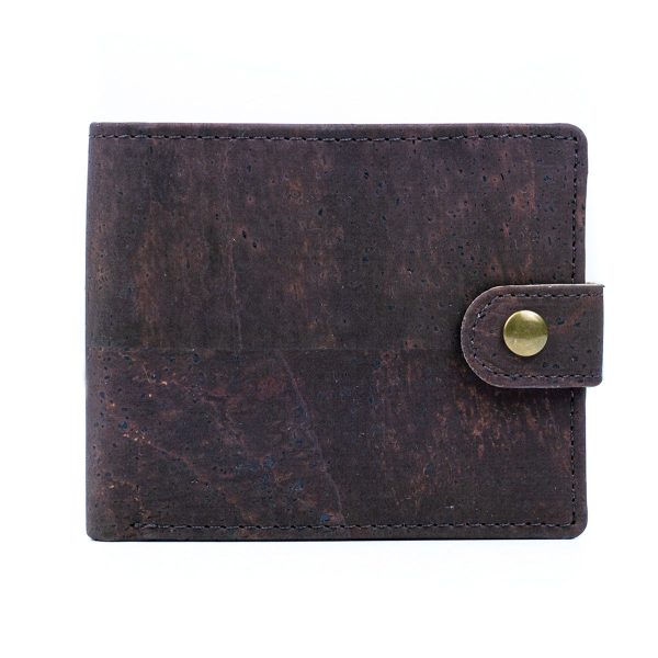 Sleek Bifold Cork Wallet with Snap Button BAG-2278