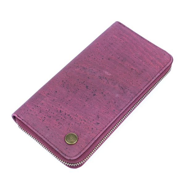 Elegant Cork Women's Zipper Wallet - Pure Color Collection BAG-2342