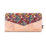 Flowers patterns natural cork women zipper card wallet BAG-2337