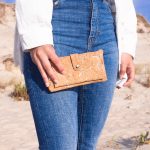 Gold and silver cork Slim card snap long wallet BAG-2234