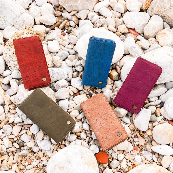 Elegant Cork Women's Zipper Wallet - Pure Color Collection BAG-2342