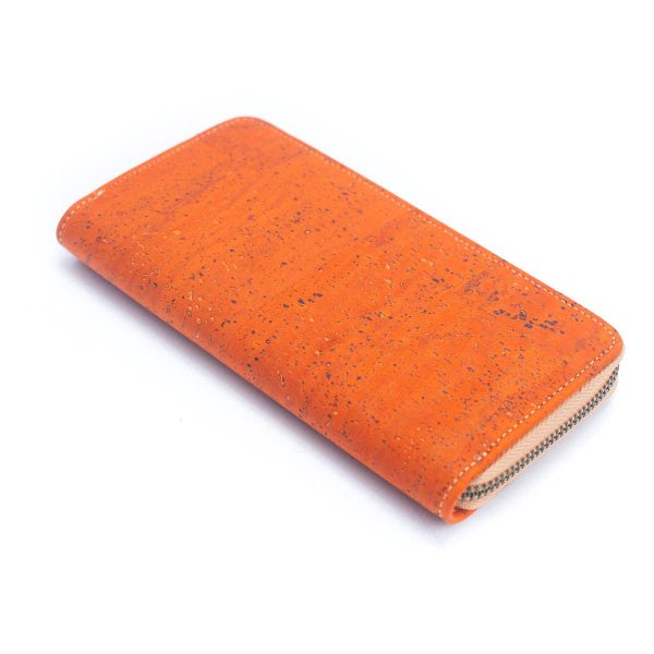 Solid color cork  women card zipper vegan wallet BAGP-245