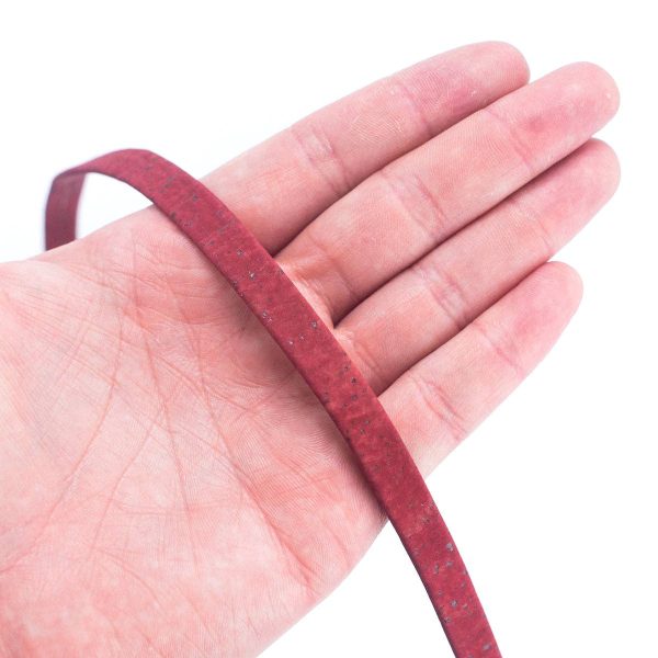 Wine Red 10mm flat cork cord COR-533 (10meters)