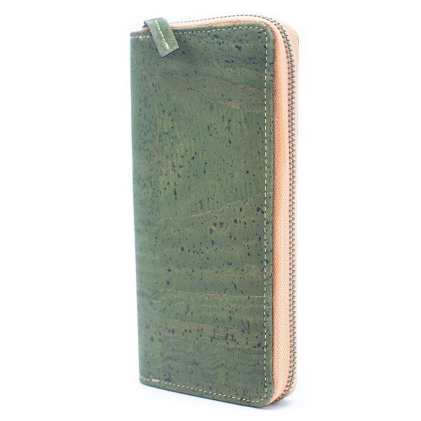 Solid color cork  women card zipper vegan wallet BAGP-190