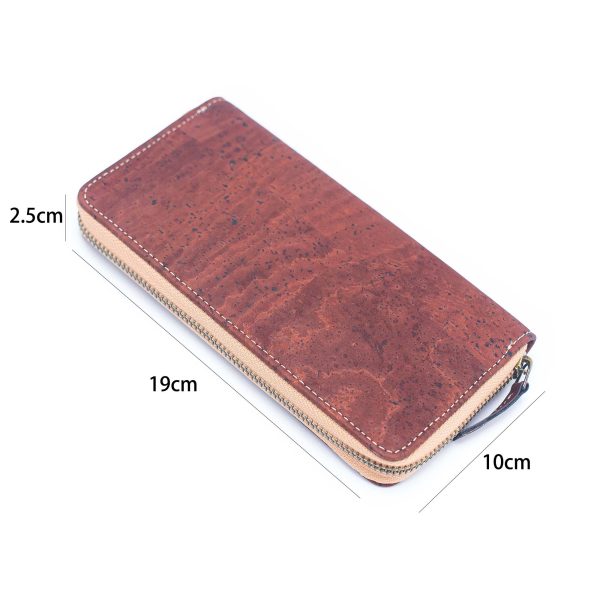 Solid color cork  women card zipper vegan wallet BAGP-190