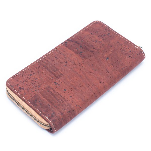 Solid color cork  women card zipper vegan wallet BAGP-190