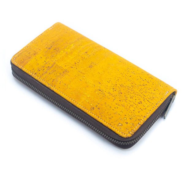 Solid color cork  women card zipper vegan wallet BAGP-245