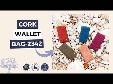 Elegant Cork Women's Zipper Wallet - Pure Color Collection BAG-2342