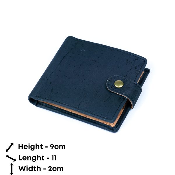 Sleek Bifold Cork Wallet with Snap Button BAG-2278